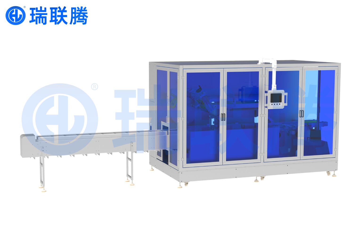 日化护肤品全自动装盒机 面霜瓶入盒包装设备现场图