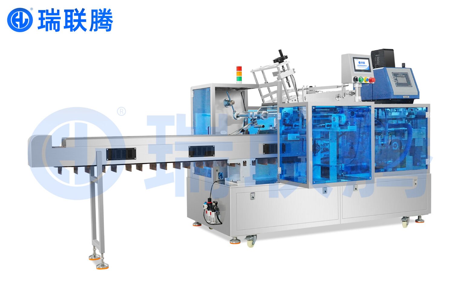日化护肤品全自动装盒机 面霜瓶入盒包装设备现场图