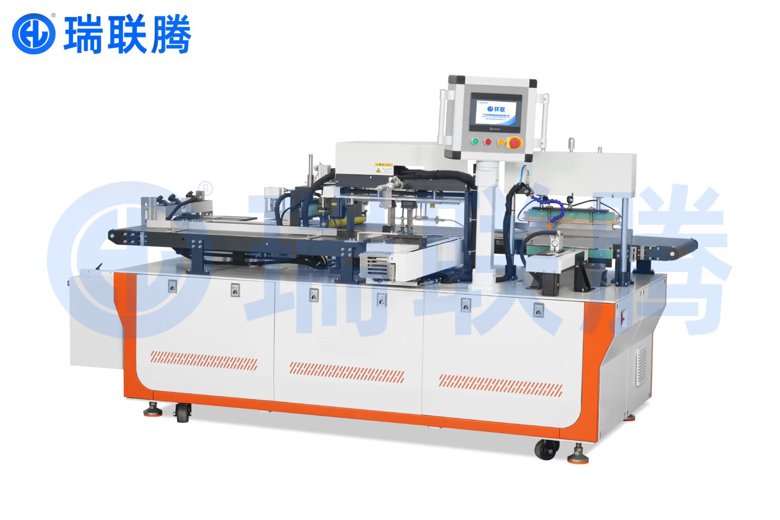 瑞联腾全自动打孔制袋套袋机，自动化适配食品、五金等多行业产品，高效提升包装产线效率。